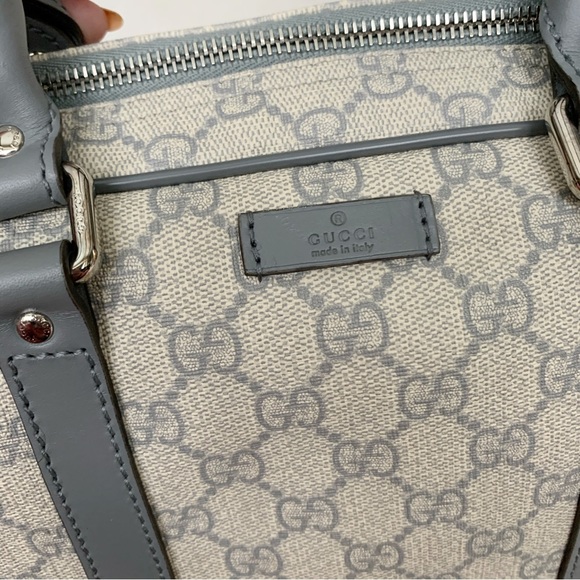 NWT Authentic Gucci GG Supreme Leather Computer Bag Briefcase Gray Unisex - Picture 8 of 9